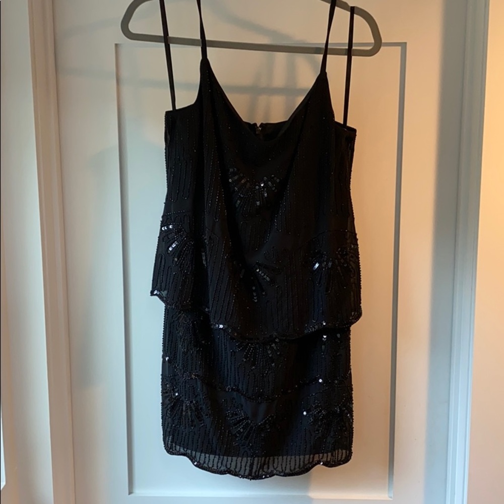 Laundry black beaded cocktail dress